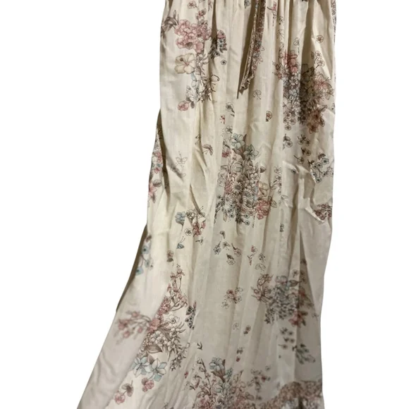 EUC Impression Floral Maxi Dress in Beige and Brown Size LG - Picture 9 of 13